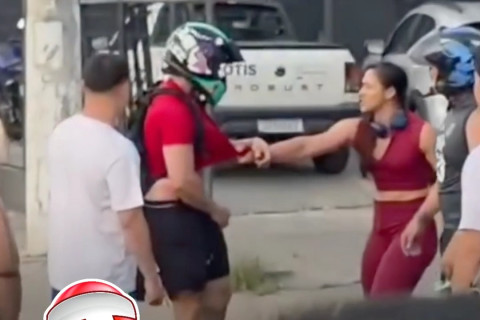 Mulher confronta marido ao encontrá-lo com outra mulher na saída de academia em Manaus