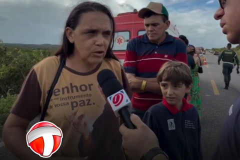 Passageira conta detalhes do acidente com romeiros em Canindé que deixou dois mortos e vários feridos