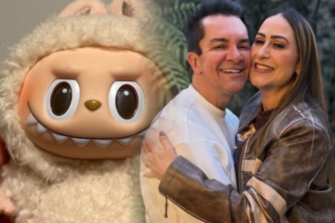 Esposa de Régis Danese queima Labubu após boneco ser apontado como culpado por incêndio