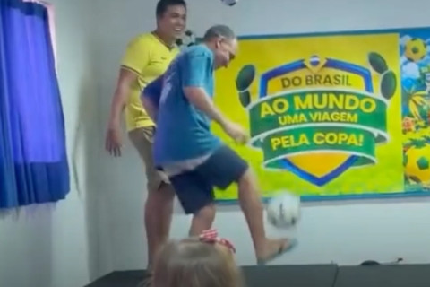 João Gomes participa de campeonato de embaixadinhas na escola do filho e leva o título